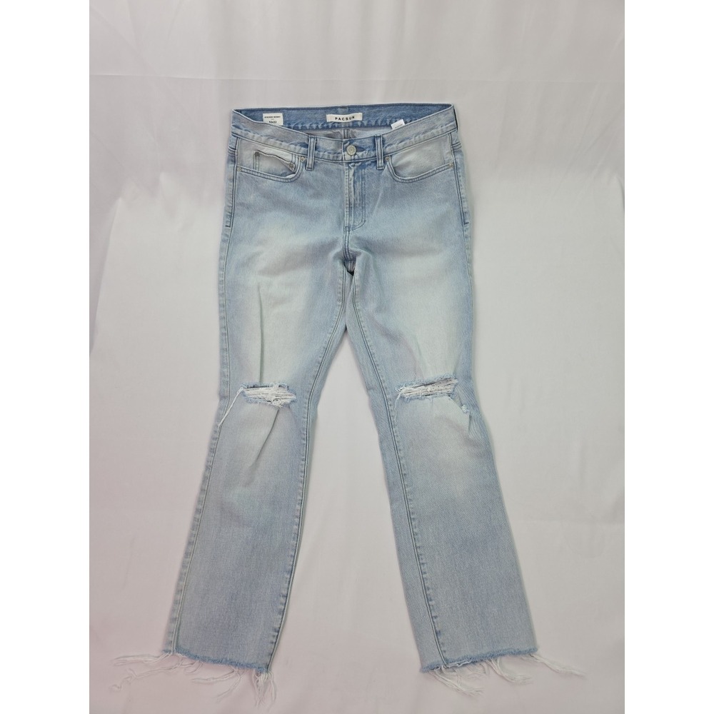 Pacsun Jeans Womens 32x32 Light Wash Stacked Skinny Crop Distressed Ripped Denim